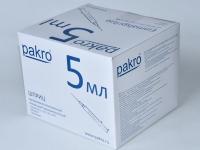 5 мл трехкомпонентный шприц Pakro, с иглой 0,7х40, 100 шт купить в Грозном