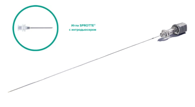 Спинальная игла Sprotte 22G x 6" (150мм) с интродьюсером — 10шт/уп купить оптом в Грозном
